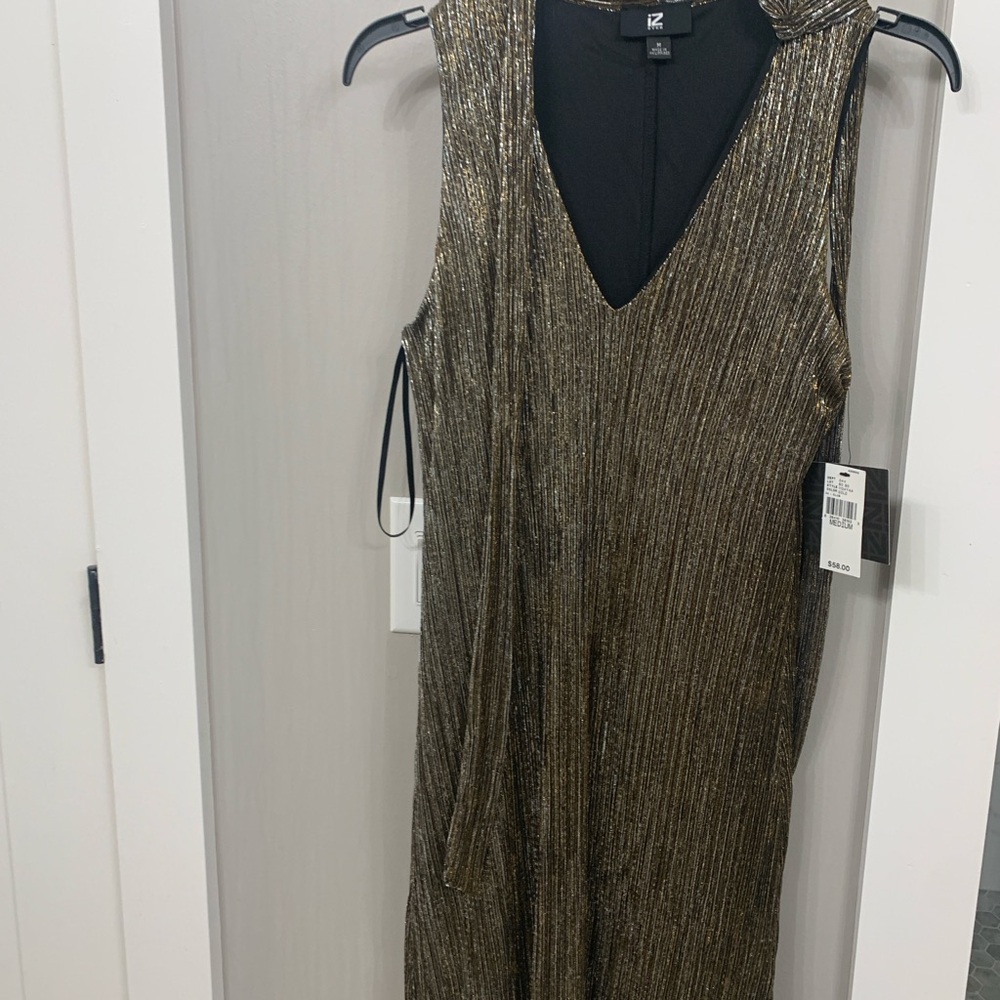 Gold Metallic Sleeveless Dress